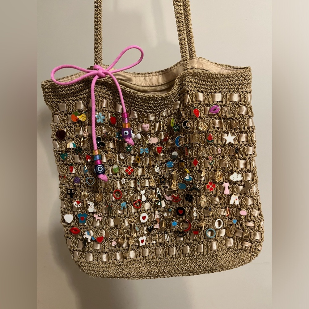 Handmade Kids Charm Bag Woven with Ribbon